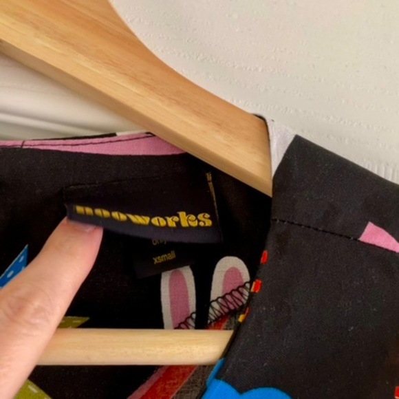 Nooworks Black Long Sleeve Dress with Colorful Print - Picture 3 of 3